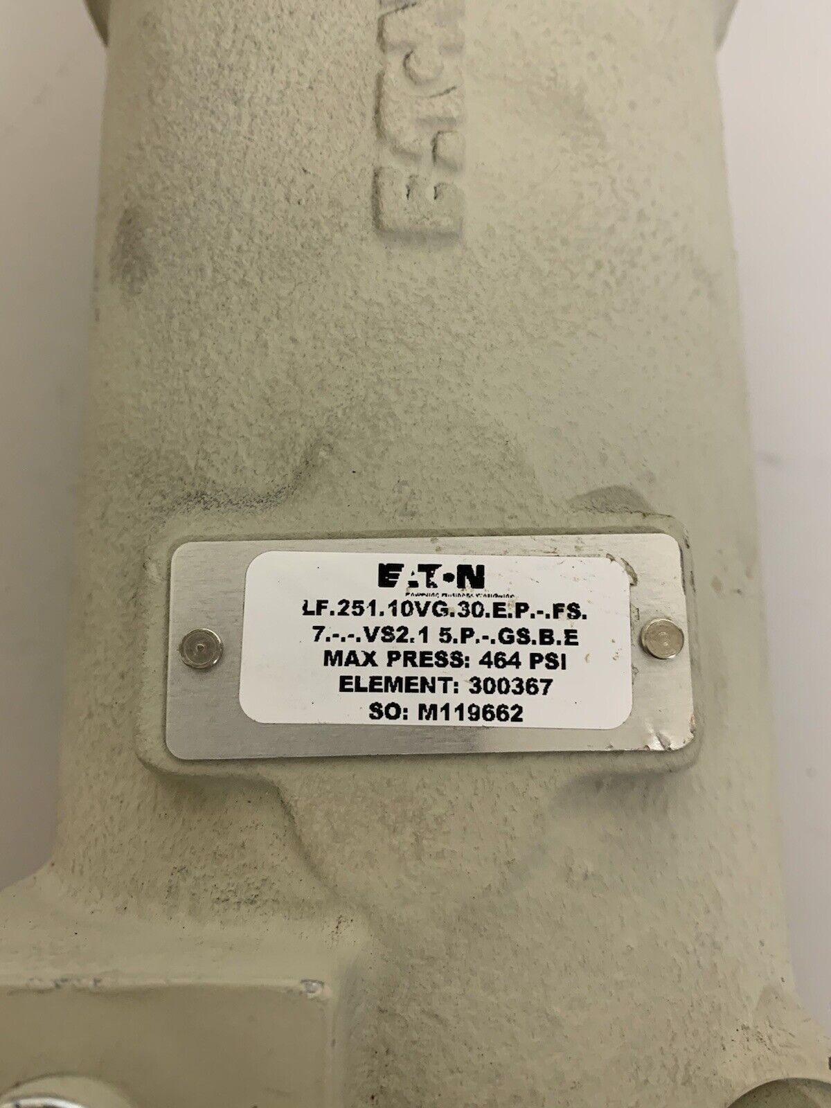 Eaton LF251 Hydraulic Oil Pressure Filter LF.251.10VG.30.E.P.-.FS. Max Press 464