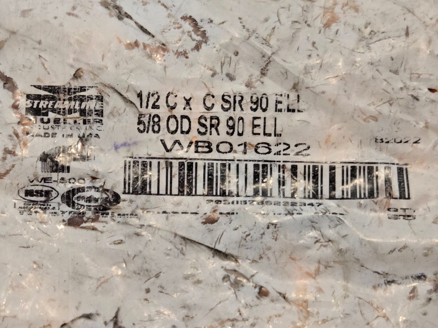 50 Quantity of Mueller Streamline 1/2" Copper Elbows 90 Degree WB01622 (50 Qty)