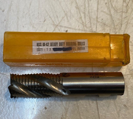 HSS M-42 1" Heavy Duty Roughing End Mill Hogging Cutter