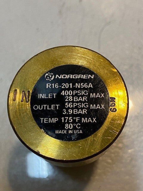 Norgren R16-201-N56A Brass Pneumatic Regulator 400 PSIG 2-1/4" H 38mm OD 11mm ID