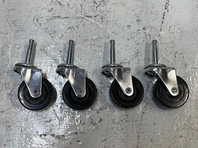 4 Pack of Caster Wheels 49mm OD 1-1/2" Stems (4 Quantity)