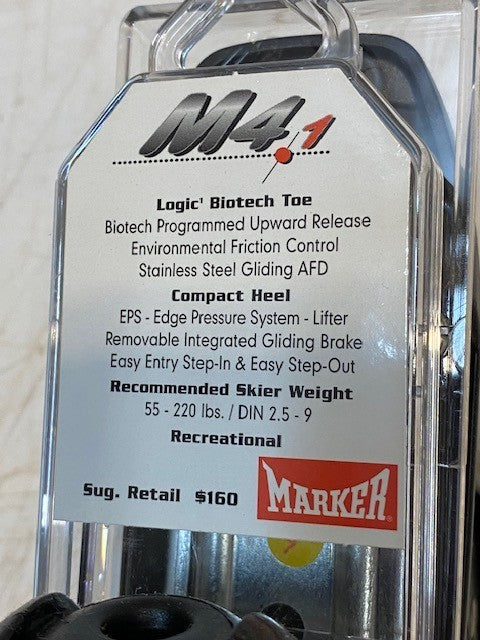 Marker M4.1 Logic Biotech Toe Ski Boot Bindings Complete Pair Black