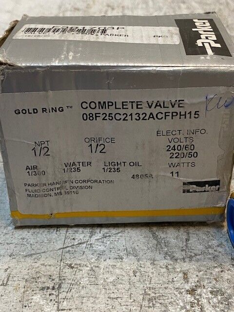 Parker Complete Valve 08F25C2132ACFPH15 | 1/2 NPT 240/60 220/50 Volts 11 Watts