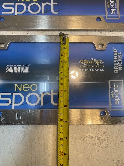 2 Qty of Cruiser License Plate Frames Neo Sport Brushed Nickel 15190 (2 Qty)