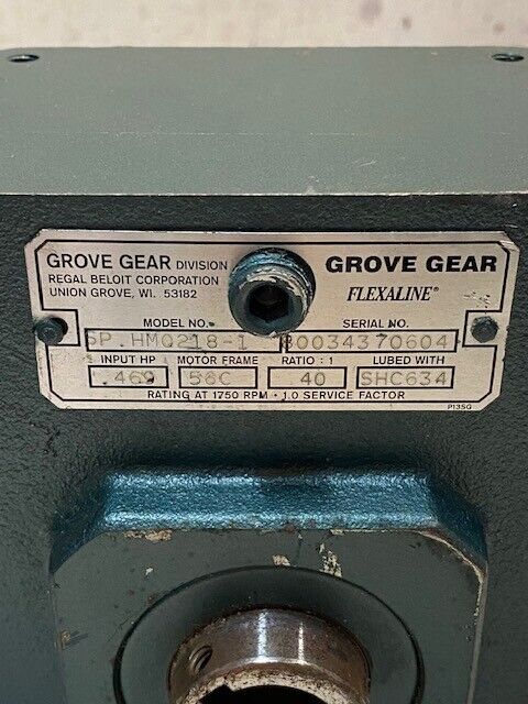 Grove Gear Flexaline Gearbox Model HM0218-1 | 80034370604 | F13RQ56