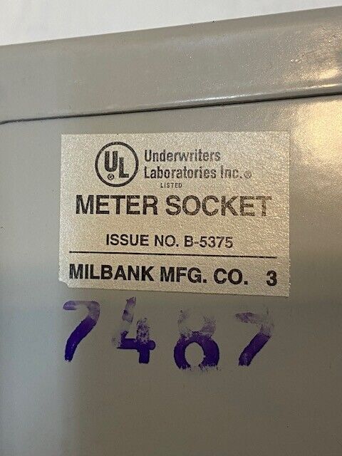 Milbank Series U-125 Type 3R Enclosure Meter Socket