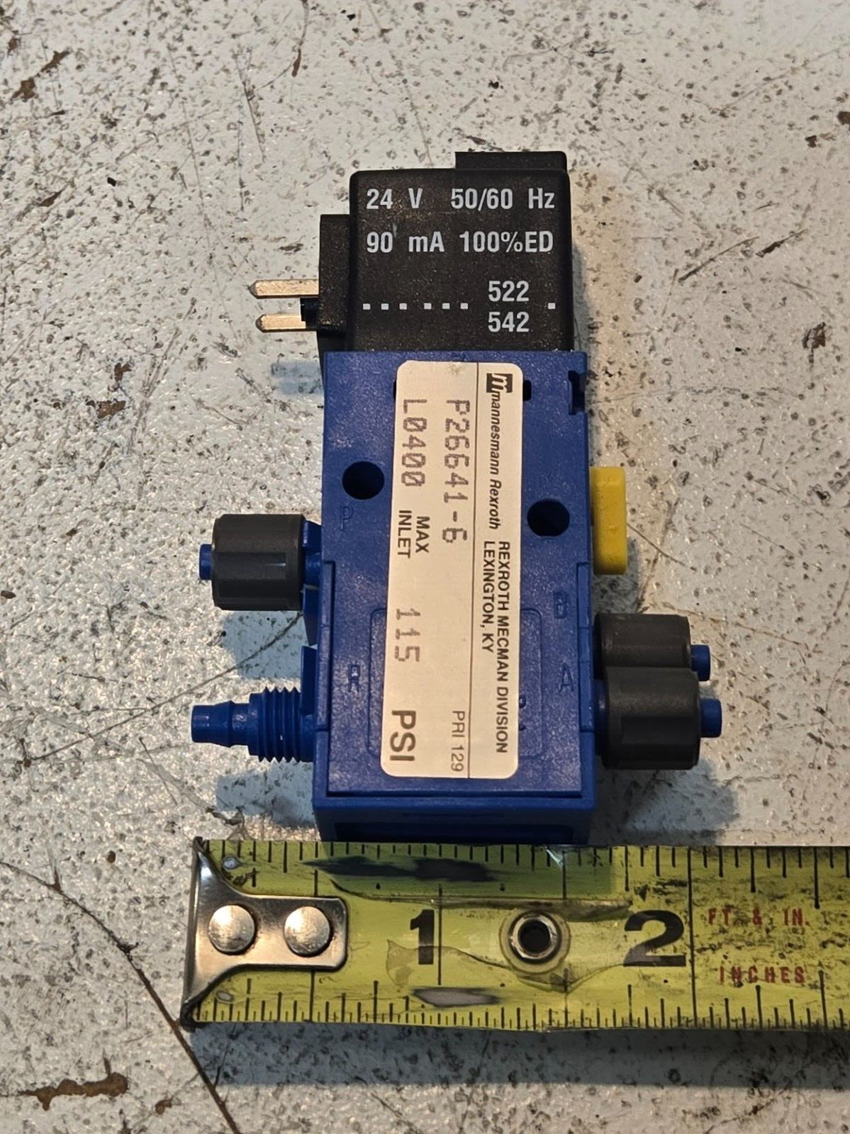 Mannesmann Rexroth P26641-6 Pneumatic Solenoid Valve L0400 Type 840 Valve 115PSI