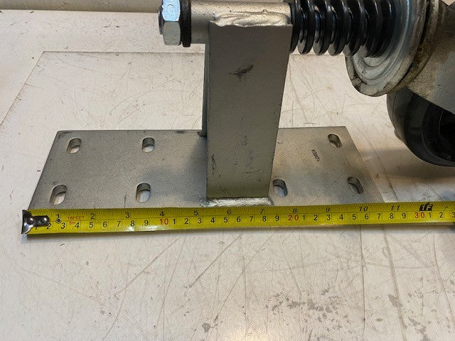 Heavy Duty Spring Loaded Gate Caster 6" Rubber on Cast Iron Wheel 150x50