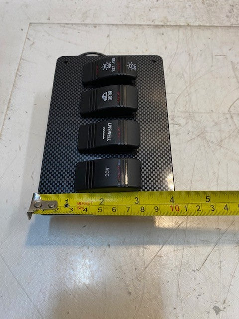 Boat Rocker Switch Panel 6" x 4" w/ Nav. Lts. Bilge Livewell & ACC