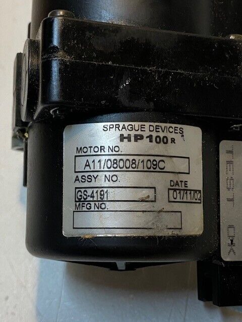 Sprague Devices Air Wiper Motor HP100 | Model A11/08008/109C | GS-4191