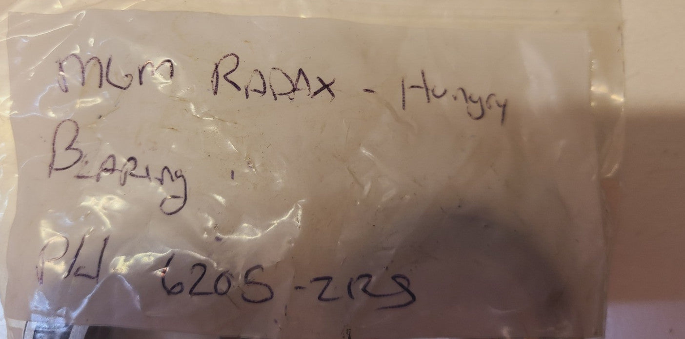 2 Quantity of MGM Radax Ball Bearings 6205-2RS (2 Qty)