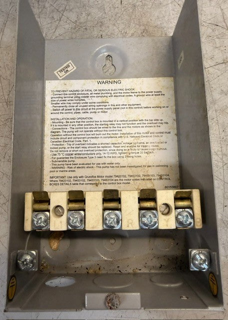 Grundfos Submersible Motor Control Box Model 98315251 Pump Control Unit