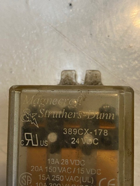 2 Quantity of Magnecraft 389CX-178 Power Relays 24VDC 20Amps (2 Quantity)