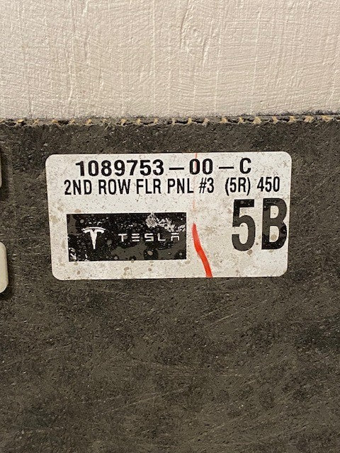 Tesla Model X Second Row Floor Panel 3 Fixed Bench Seat 1089753-00-C