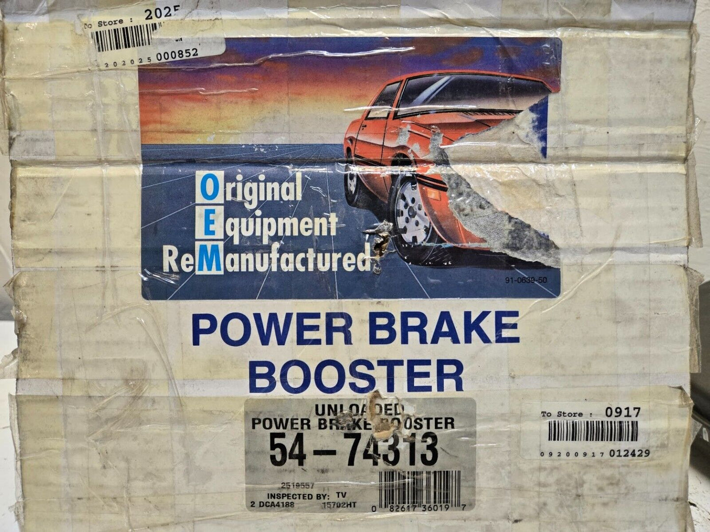 Unloaded Power Brake Booster 54-74313 | 082617360197 | 2519557