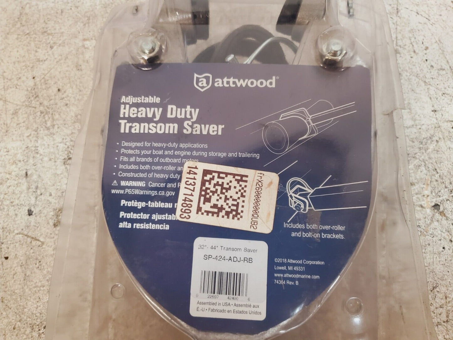 Attwood Heavy Duty Transom Saver SP-424-ADJ-RB