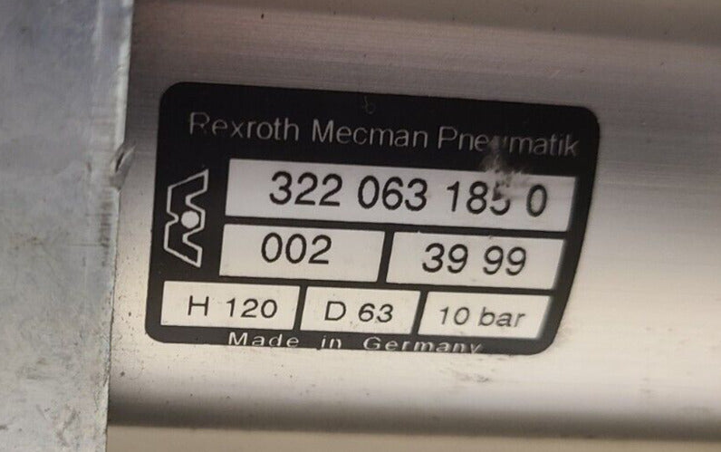 Rexroth Mecman Pneumatic Pneumatic Cylinder 322 063 185 0 | 3220631850