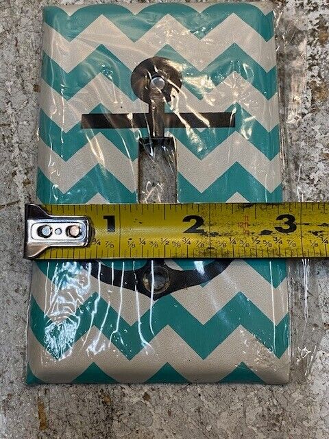 2 Quantity of Light Switch Plates Teal & White Chevron & Anchor 72077-1 (2 Qty)