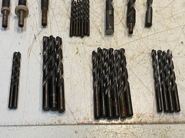 Assorted Lot of 39 Spiral Drill Bits 7/16 HSS | 1" x 3/4 M42 | 40326 | 1/2 HSS