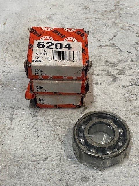 Pack of 3 FAG 6204 Bearings 27111121 (3 Quantity)
