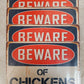 4 Qty Beware of Chickens Chic Rustic Retro Signs 8"x12" (4 Qty)