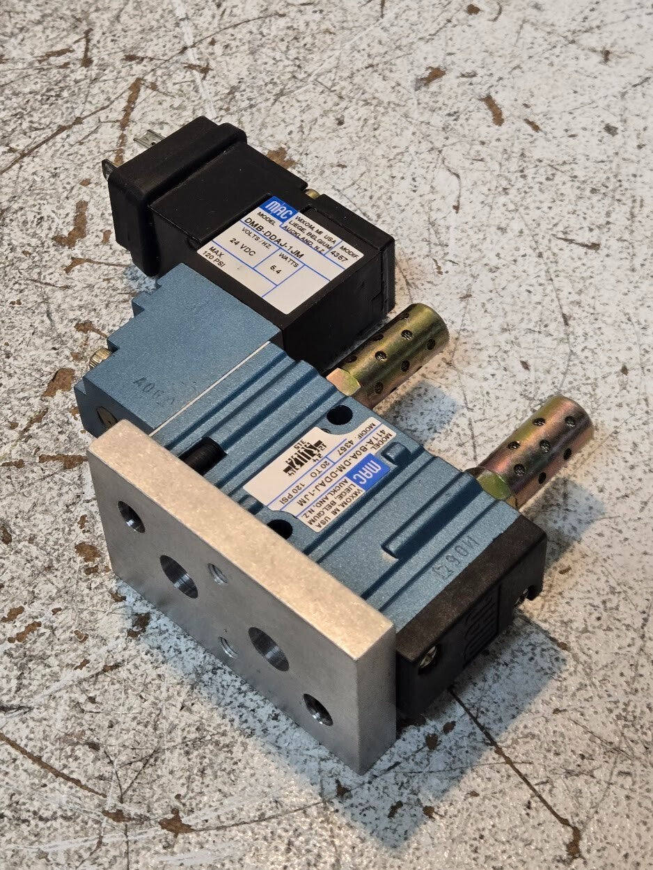 MAC Valves 411A-BOA-DM-DDAJ-1JM with Manifold Block and Solenoid DMB-DDAJ-1JM