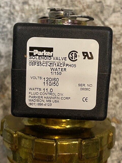 Parker Solenoid Valve 1/2 NP 08FS5C2-Z01ACFPH05 | Volts 120/60 110/50 Watts 11.0