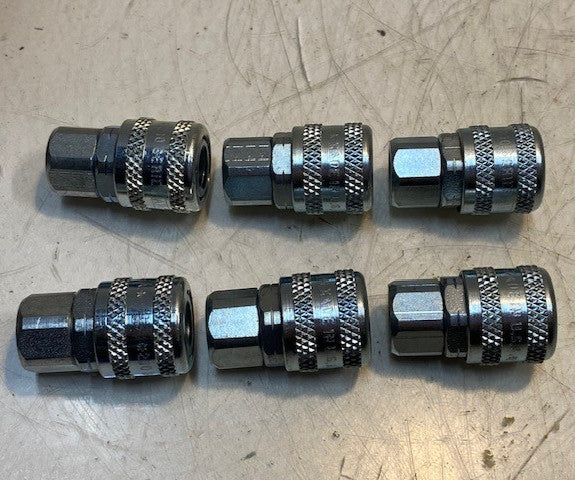 6 Qty of Series 210 Quick Connect Air Hose Couplers 25mm OD 19mm End (6 Qty)