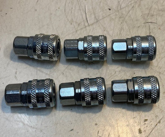 6 Qty of Series 210 Quick Connect Air Hose Couplers 25mm OD 19mm End (6 Qty)