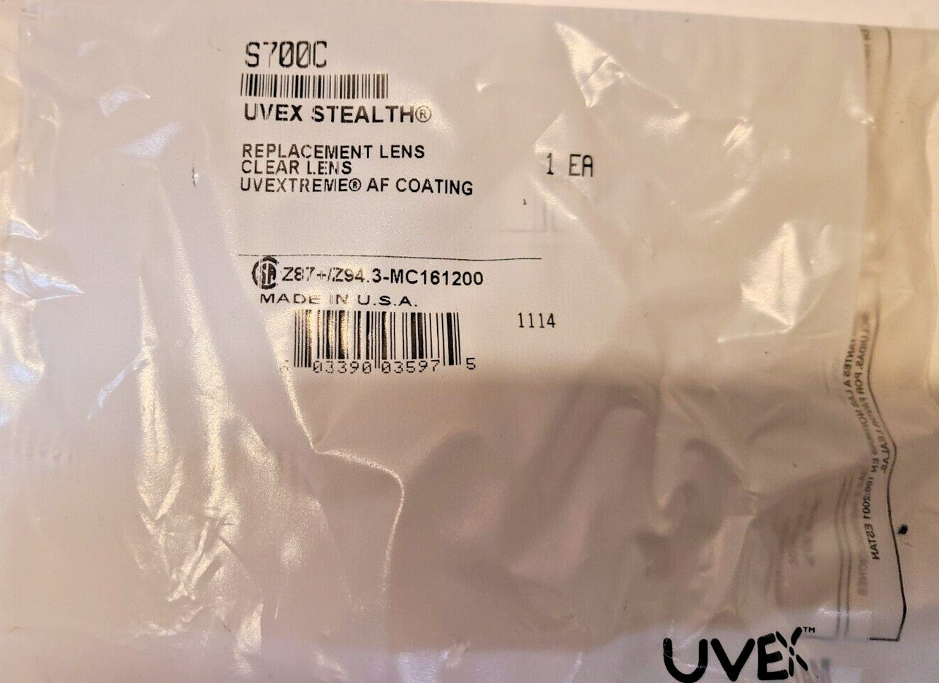 6 Qty. of Honeywell Uvex stealth Clear Replacement Lenses SC700C (6 Qty)