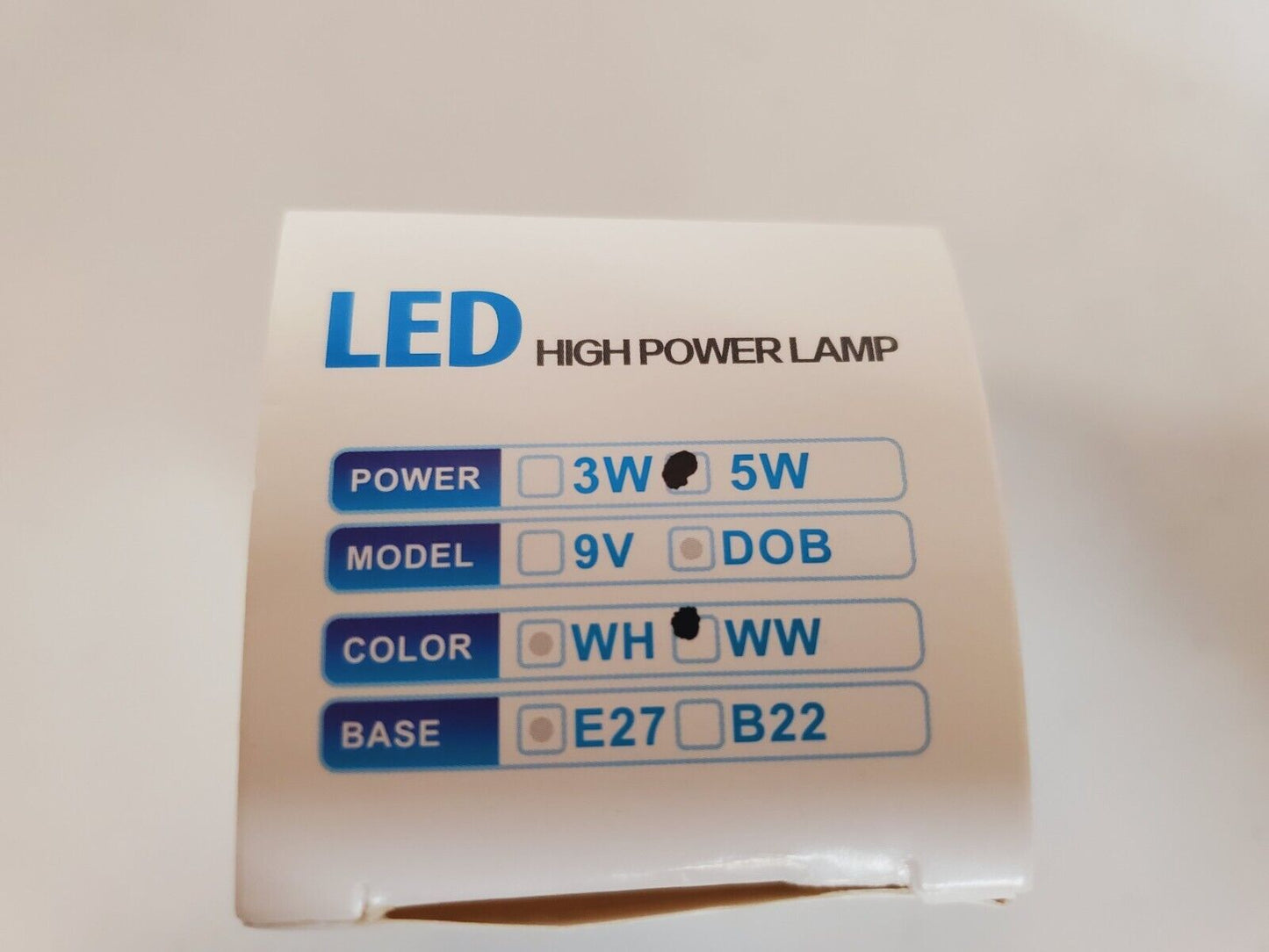 Led High Power Lamps 5W 3000K Color Warm White