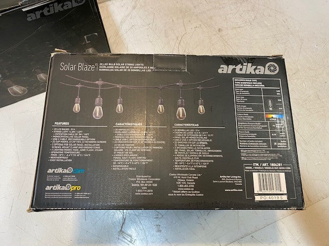 2 Quantity of Artika Blaze 20 LED Bulb 42ft Solar String Lights 1806281 (2 Qty)
