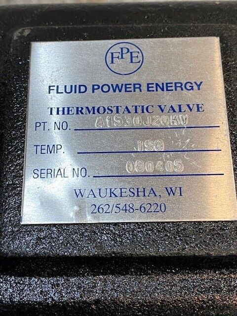 Fluid Power Energy 3-Way Thermostatic Valve A1530J20KV, 080405 Temp 190