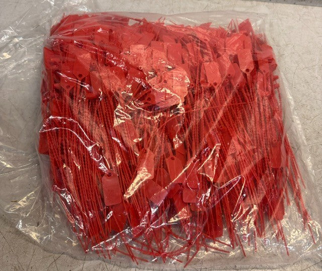 VMI FE3 Seal Reg Dematted 9 Inch Embossed Red Tags Bag Of 500 | V32523092-01-INT