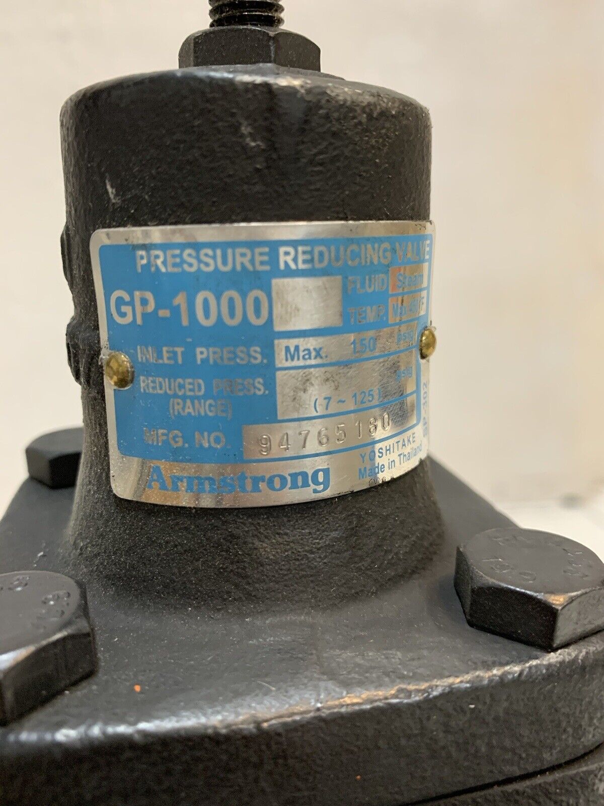 Armstrong GP-1000 Pressure Reducing Valve 94765180 Max 150 PSIG | SP-302 | YA915