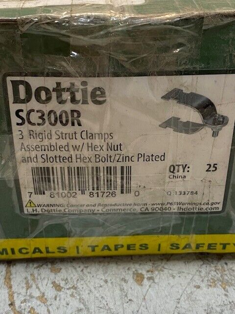 25 Pack of Dottie SC300R 3" Rigid Strut Clamps