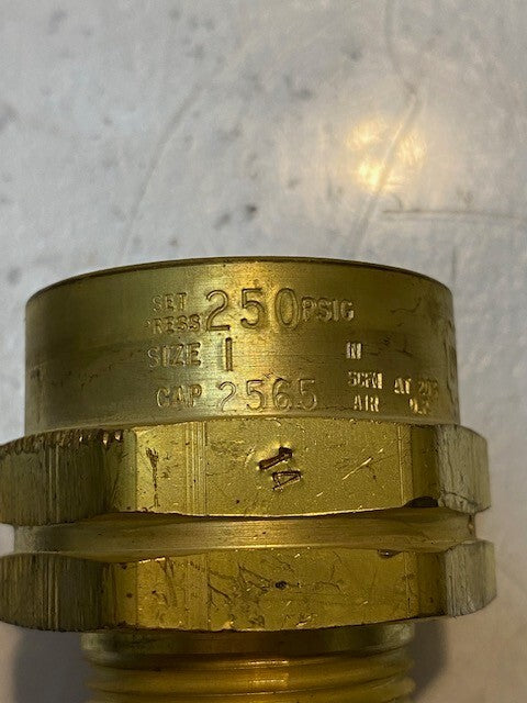 Rego Pressure Relief Valve 8684G Pop Action Brass 250 PSI 1" NPT 2620 Air