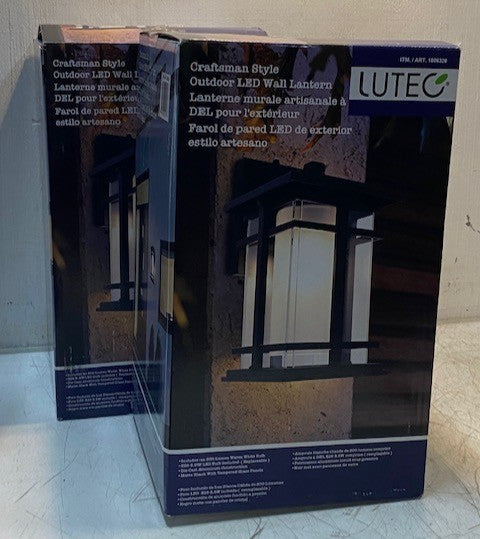 2 Quantity of Lutec Craftsman Style Outdoor LED Wall Lanterns 1806320 (2 Qty)