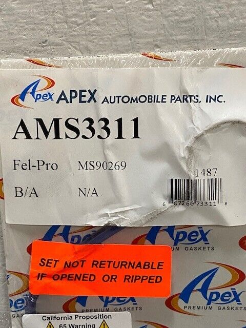 2 Qty of Apex AMS3311 Intake Manifold Gaset Set / Fel-Pro MS90269 (2 Quantity)