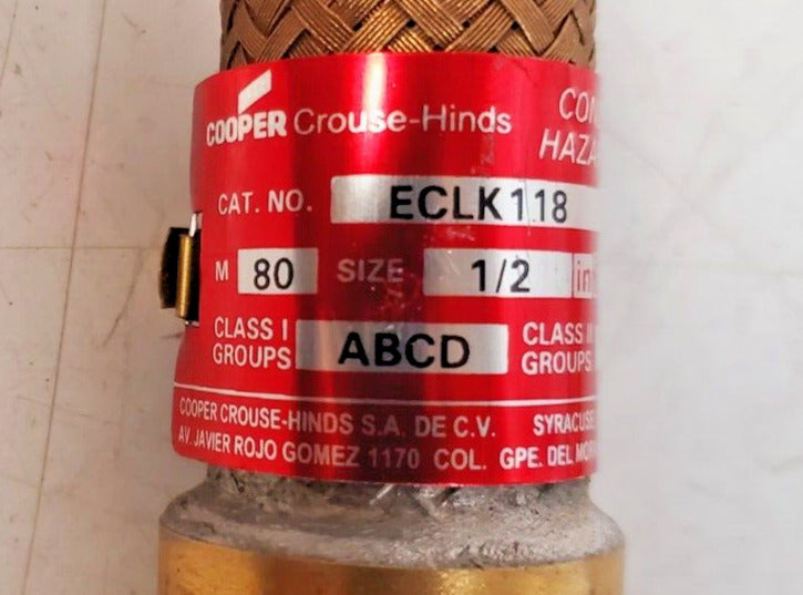 Cooper Crouse-Hinds Explosion Proof Flexible Conduit ECLK118 | M80 | SIZE 1/2