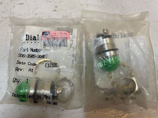 2 Dialight 556-3605-304F Panel Mount Indicators LED 25.4 mm Green 125V (2 pack)