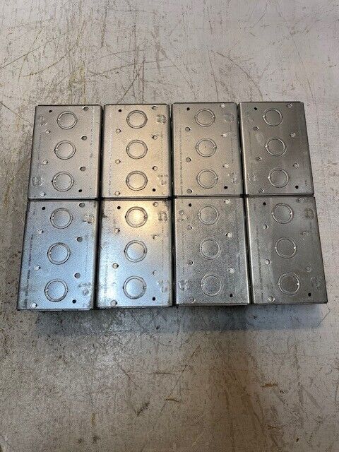 8 Quantity of Raco 697 3-Gang Masonry Boxes 67.3 cu in 3-1/2" Deep 5-1/2" Long