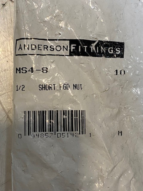 5 Bags of Anderson Fittings NS4-8 | 1/2 Short FGD Nuts (49 Pieces Total)
