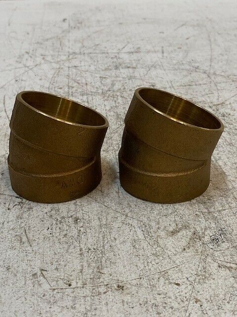 2 Qty of Nibco 2" Bronze DWV 22-1/2 Degree Elbow (2 Quantity)