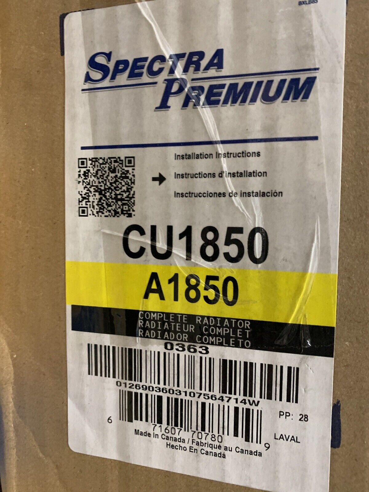 Spectra Premium Radiator CU1850