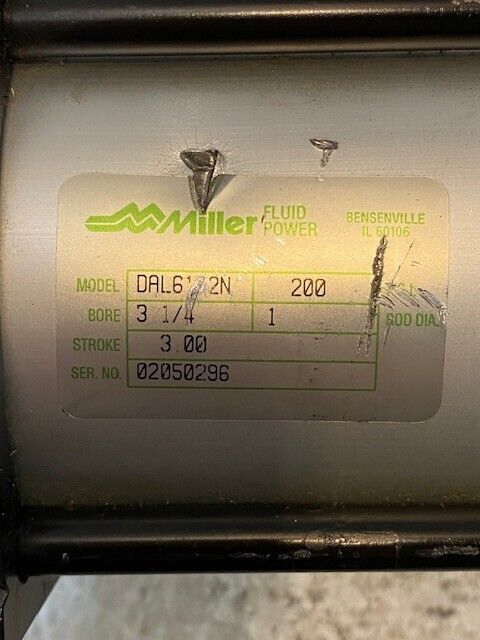 Miller Pneumatic Cylinder Model DAL61P2N | 02050296 | 3-1/4 Bore