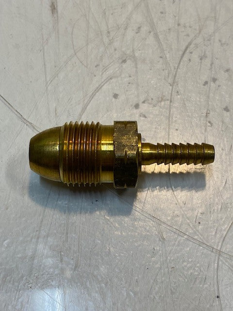 16 Quantity of Brass Hose Barb Fittings 2-3/8" L 22mm Thread 8mm Nose (16 Qty)