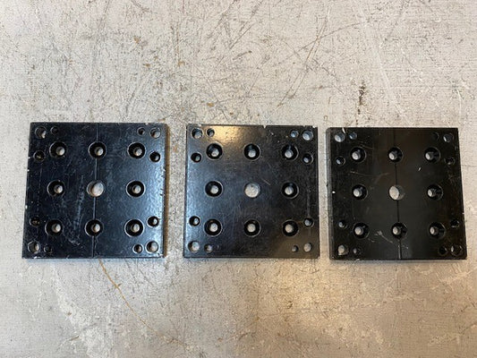 3 Qty of 5-1/2" x 5-1/2" x 1/2" Mounting Sandwich Optical Base Plates (3 Qty)
