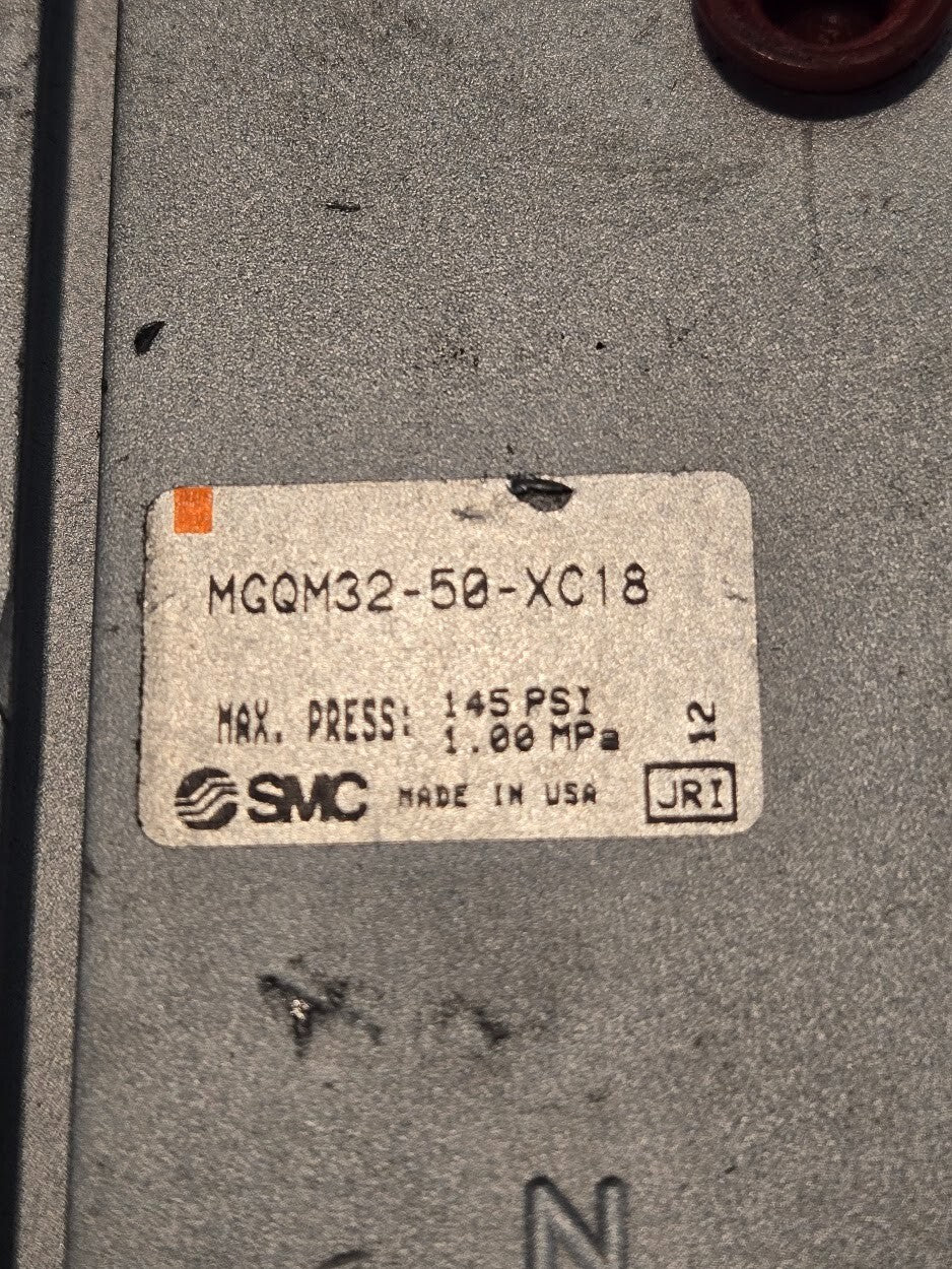 SMC Guided Pneumatic Cylinder MGQM32-50-XC18 | 145 PSI See Pictures