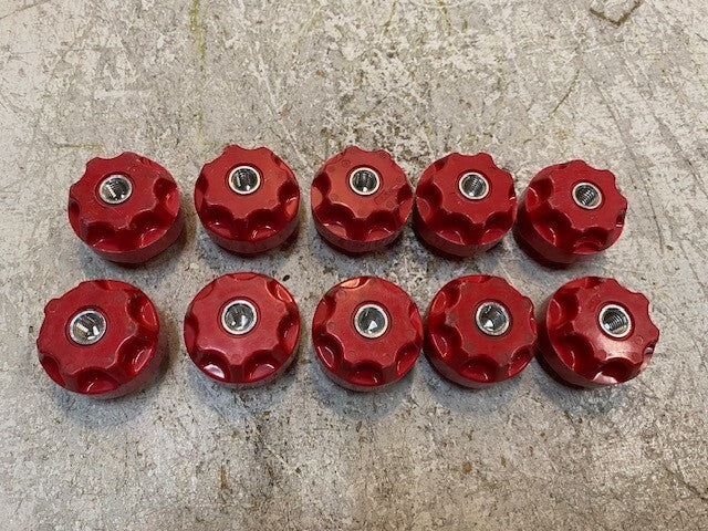 10 Qty of MBI Red 7-Point Star Insulators 8mm Bore 44mm OD 35mm Tall (10 Qty)